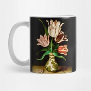 Four Tulips in a Vase Still Life Painting by Ambrosius Bosschaert the Elder Mug